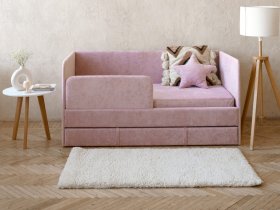 Диван-кровать Happy (розовый) в Югорёноке - yugoryonok.mebel-nsk.ru | фото
