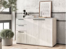 Комод Стандарт-3 NEW (дуб крафт белый) в Югорёноке - yugoryonok.mebel-nsk.ru | фото