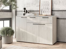 Комод Стандарт-4 NEW (дуб крафт белый) в Югорёноке - yugoryonok.mebel-nsk.ru | фото