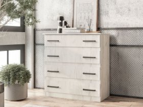 Комод Стандарт-6 NEW (дуб крафт белый) в Югорёноке - yugoryonok.mebel-nsk.ru | фото