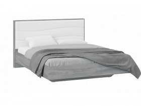 Кровать двуспальная 1,6 м «Миранда» Тип 1 (Дуб Гамильтон/Белый глянец) в Югорёноке - yugoryonok.mebel-nsk.ru | фото