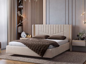 Кровать двуспальная 1,6м Диор (кашемир суфле (велюр)) в Югорёноке - yugoryonok.mebel-nsk.ru | фото