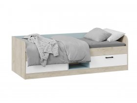 Кровать комбинированная «Оливер» Тип 1 401.003.000 (дуб крафт серый/белый/серо-голубой) в Югорёноке - yugoryonok.mebel-nsk.ru | фото