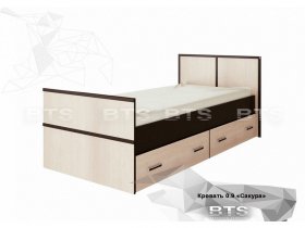 Кровать односпальная с ящиками 0,9м Сакура (BTS) в Югорёноке - yugoryonok.mebel-nsk.ru | фото