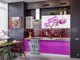 Кухонный гарнитур Орхидея (фиолетовый) в Югорёноке - yugoryonok.mebel-nsk.ru | фото