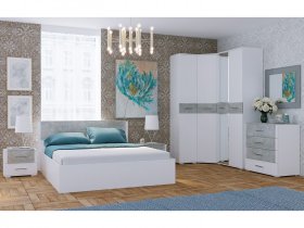 Модульная спальня Бьянка (белый/бетон) в Югорёноке - yugoryonok.mebel-nsk.ru | фото