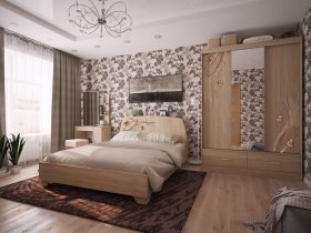 Модульная спальня Виктория-1 (дуб сонома) в Югорёноке - yugoryonok.mebel-nsk.ru | фото