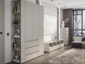 Модульная стенка Люмо (кашемир) в Югорёноке - yugoryonok.mebel-nsk.ru | фото