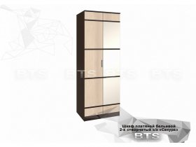 Шкаф двухстворчатый с зеркалом платяной-бельевой Сакура (BTS) в Югорёноке - yugoryonok.mebel-nsk.ru | фото