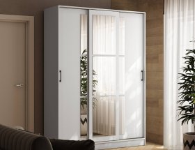 Шкаф-купе 1,6м «Стиль-2» (белый) в Югорёноке - yugoryonok.mebel-nsk.ru | фото
