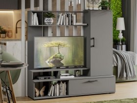 Стенка «Сиена» (графит серый) в Югорёноке - yugoryonok.mebel-nsk.ru | фото