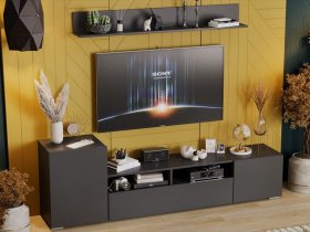 Стенка «Сильвия» (графит серый) в Югорёноке - yugoryonok.mebel-nsk.ru | фото