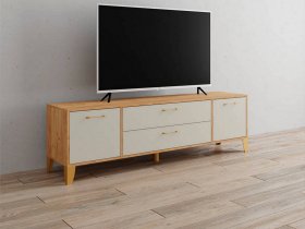 Тумба под ТВ Парус-13 (дуб крафт золотой/кашемир) в Югорёноке - yugoryonok.mebel-nsk.ru | фото