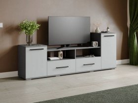 Тумба под ТВ Парус-2 (графит серый/серый камень) в Югорёноке - yugoryonok.mebel-nsk.ru | фото