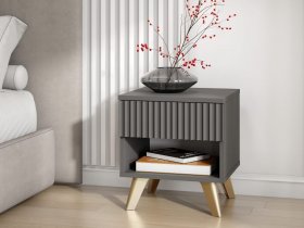Тумба прикроватная Эккервуд (графит) в Югорёноке - yugoryonok.mebel-nsk.ru | фото
